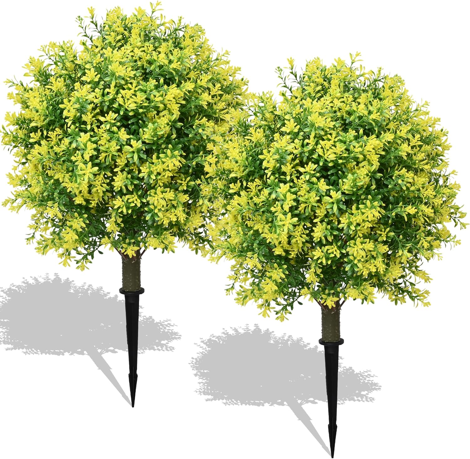 28 Inch Artificial Boxwood Topiary Tree Yellow