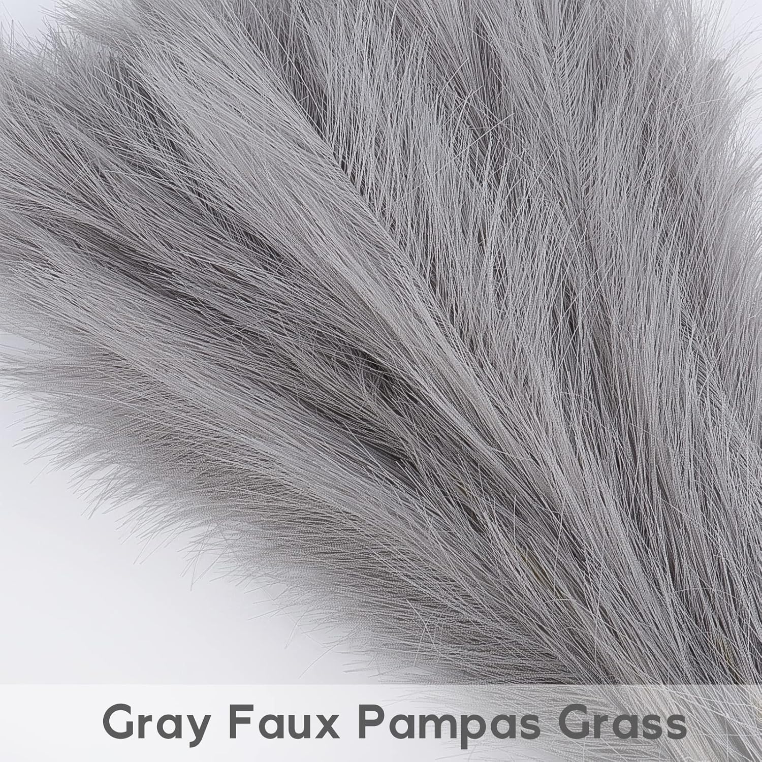 Pusuny 7PCS Gray Faux Pampas Grass Decor for Vase
