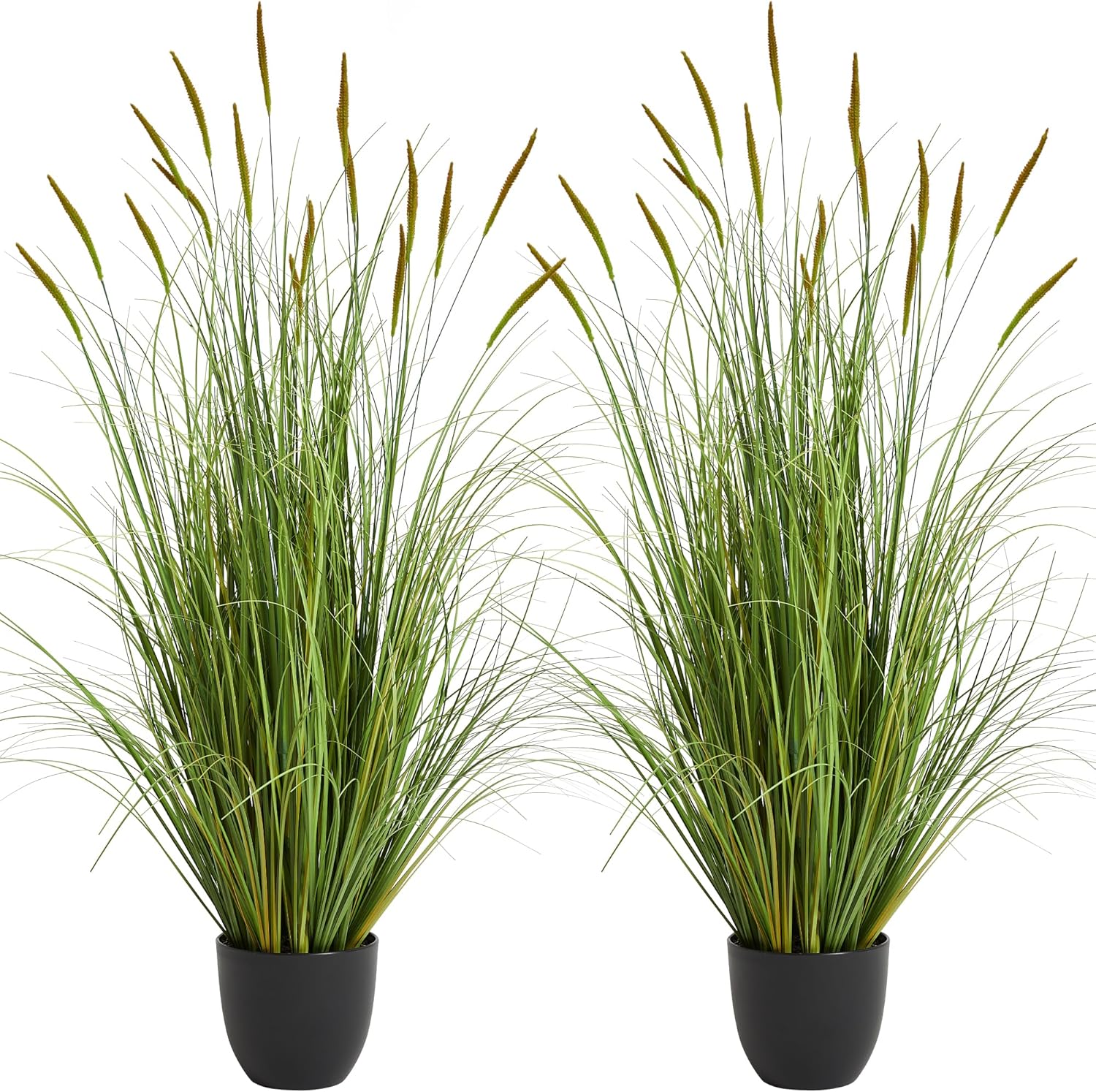 KOL Artificial Cattail Reed Grass Plants 3ft 2 Pack