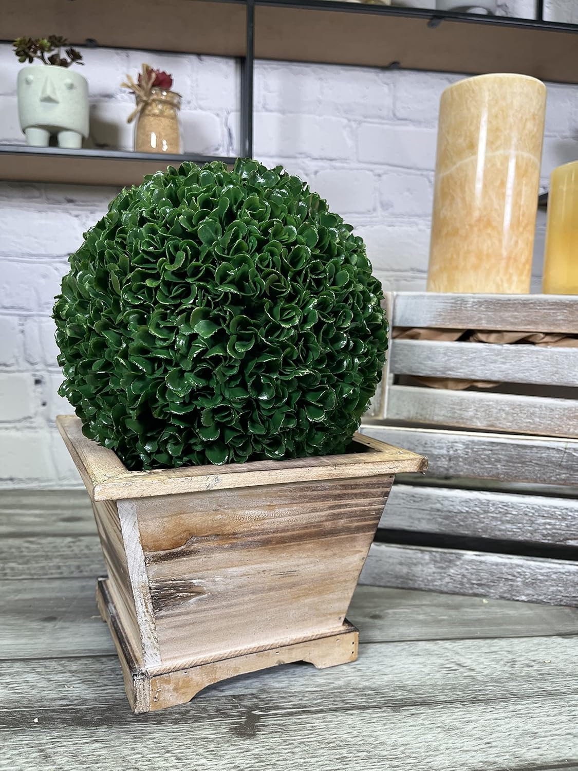 Admired By Nature Artificial Boxwood Topiary Ball 725 Inch