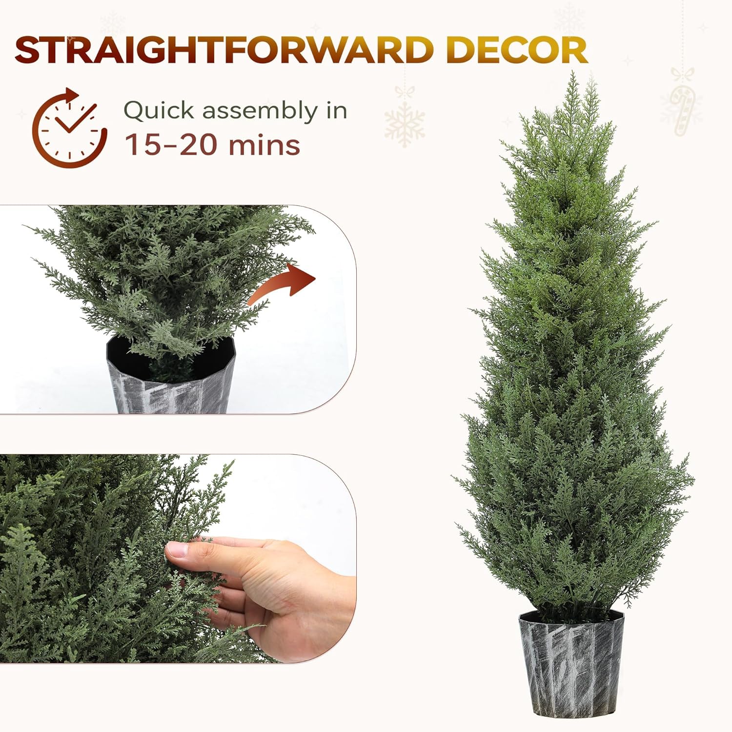 YITAHOME Artificial Cedar Topiary Trees 4FT 2 Pack