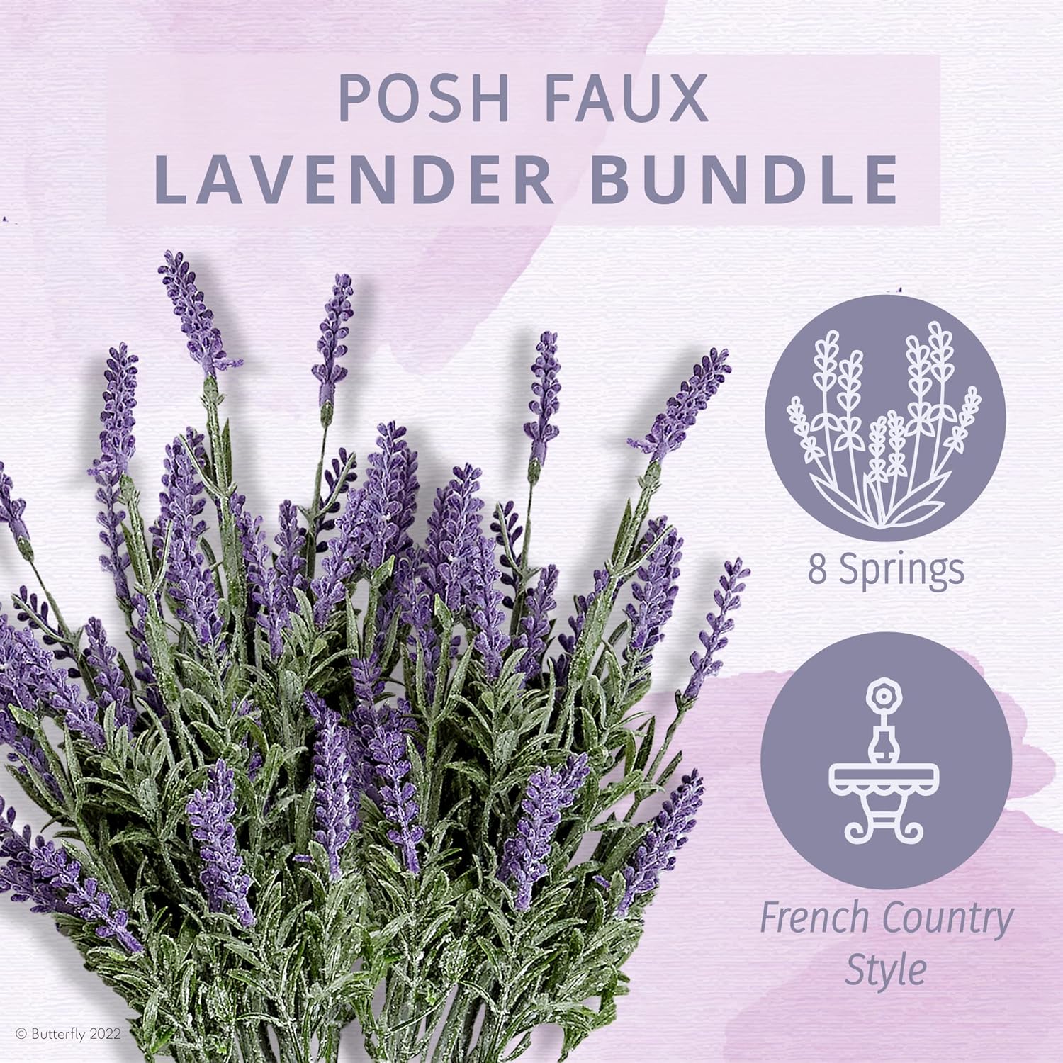 Butterfly Craze Artificial Lavender 8-Piece Bundle