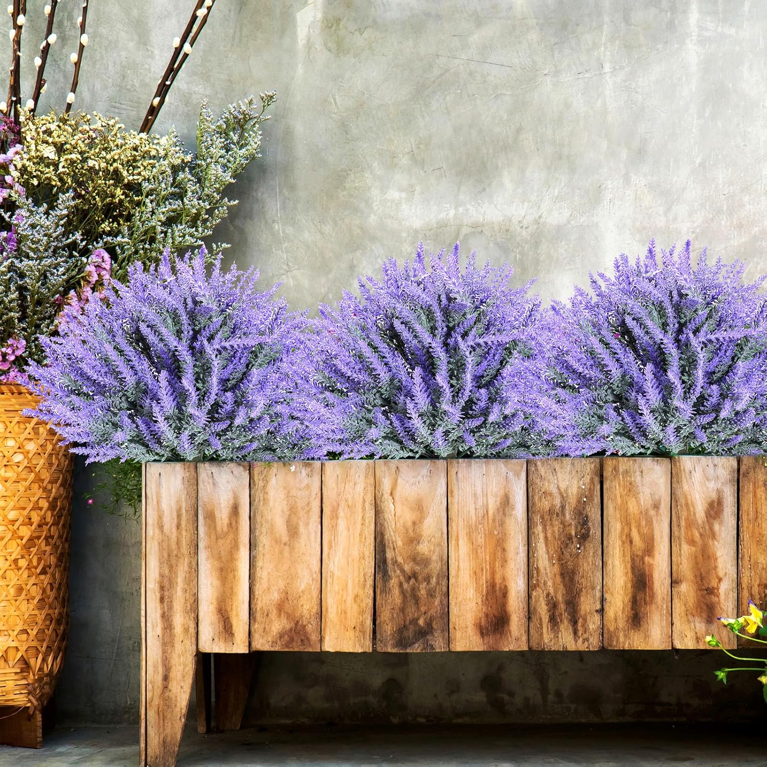 Yunlly 2 Pack 18 Inches Artificial Lavender Topiary Ball Trees