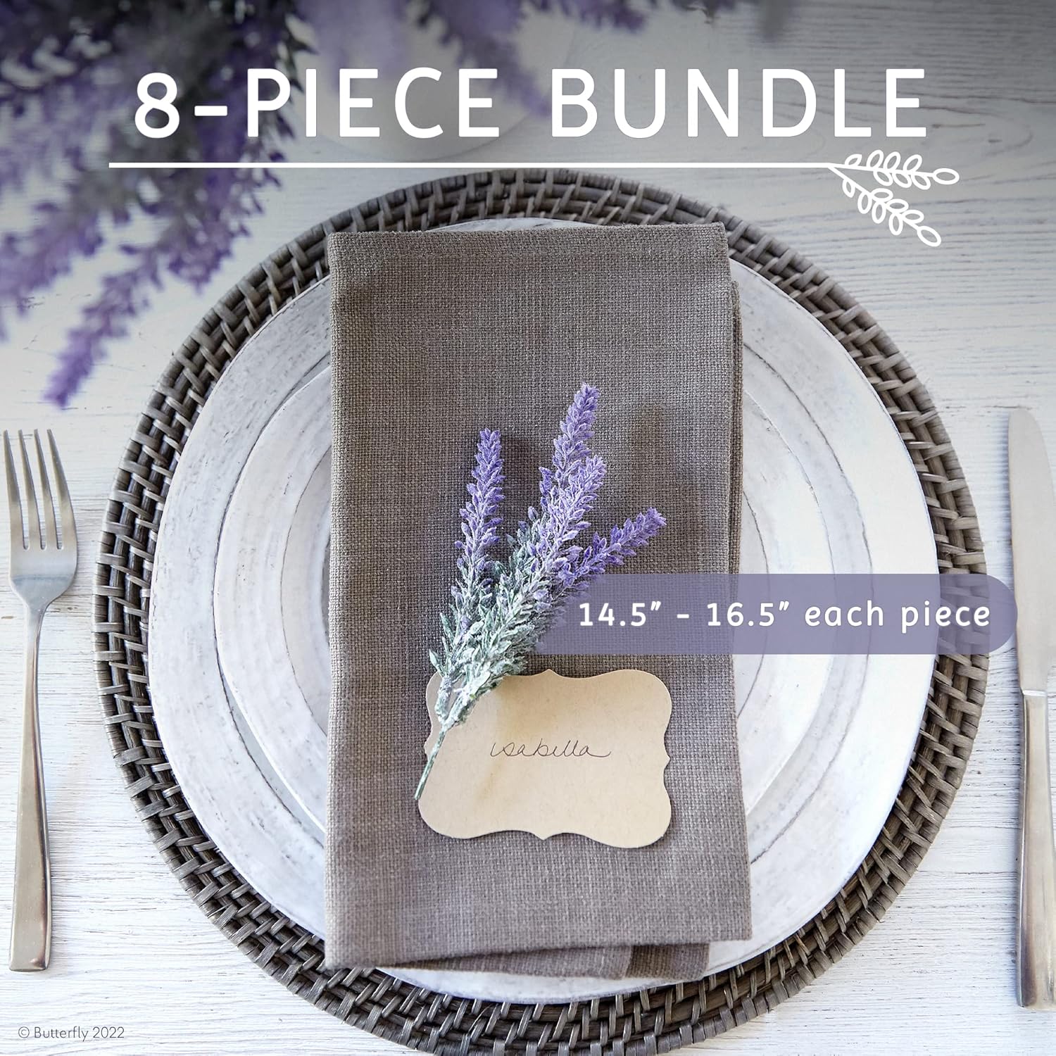 Butterfly Craze Artificial Lavender 8-Piece Bundle