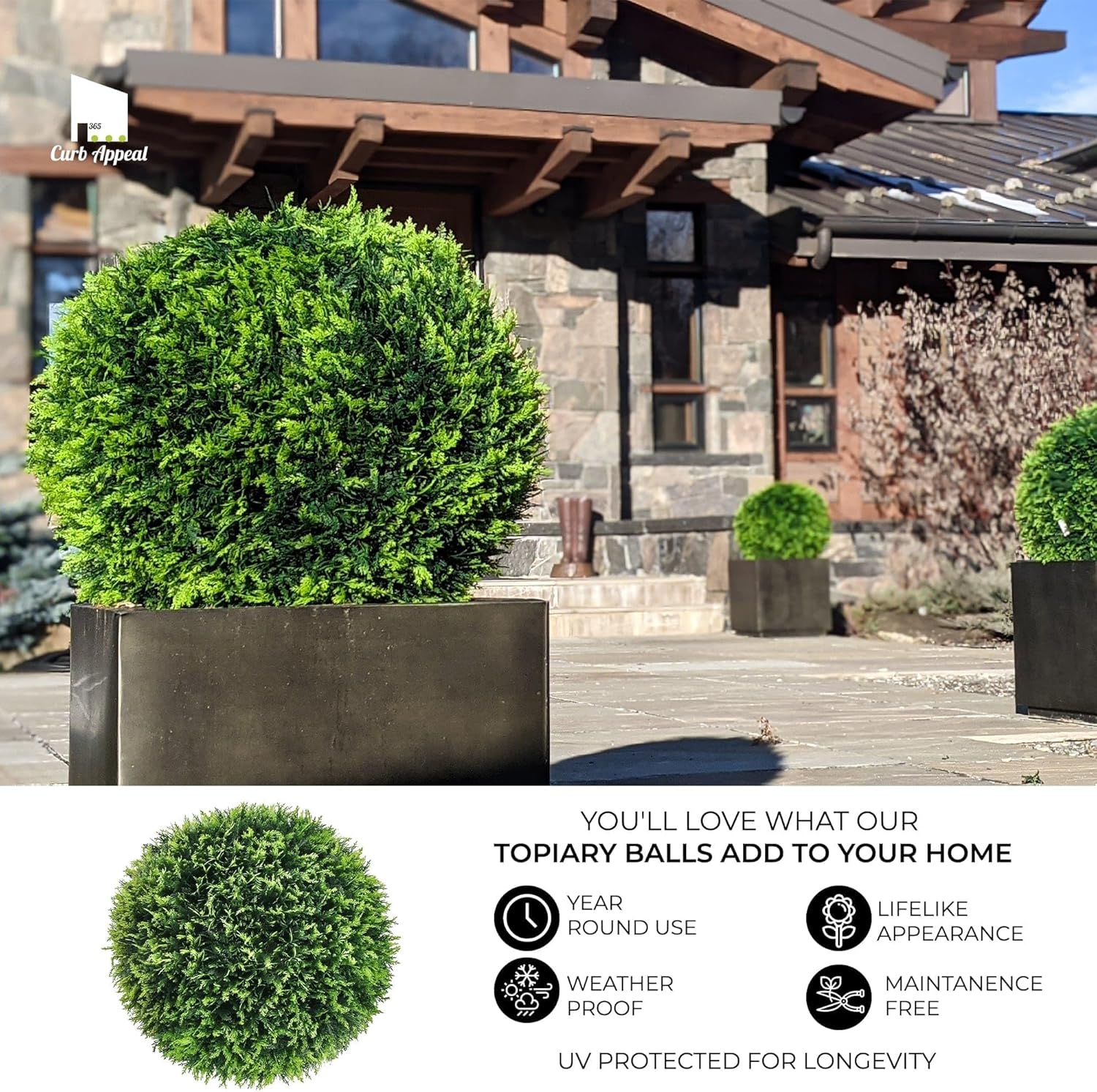 365 Curb Appeal 23 XL Topiary Balls Set of 2