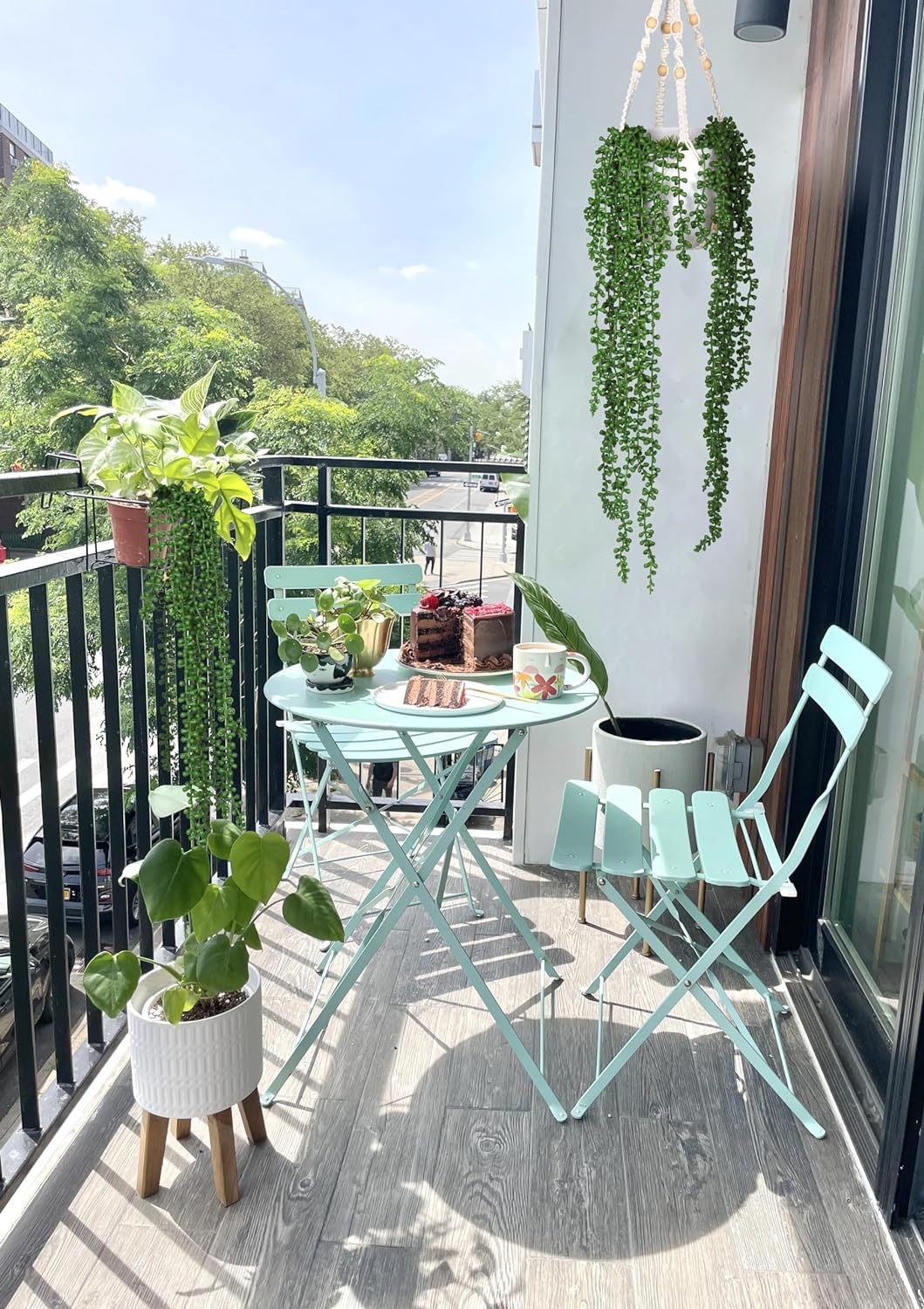 RECUTMS 6pcs Artificial String of Pearls Hanging Plants Wall Decor