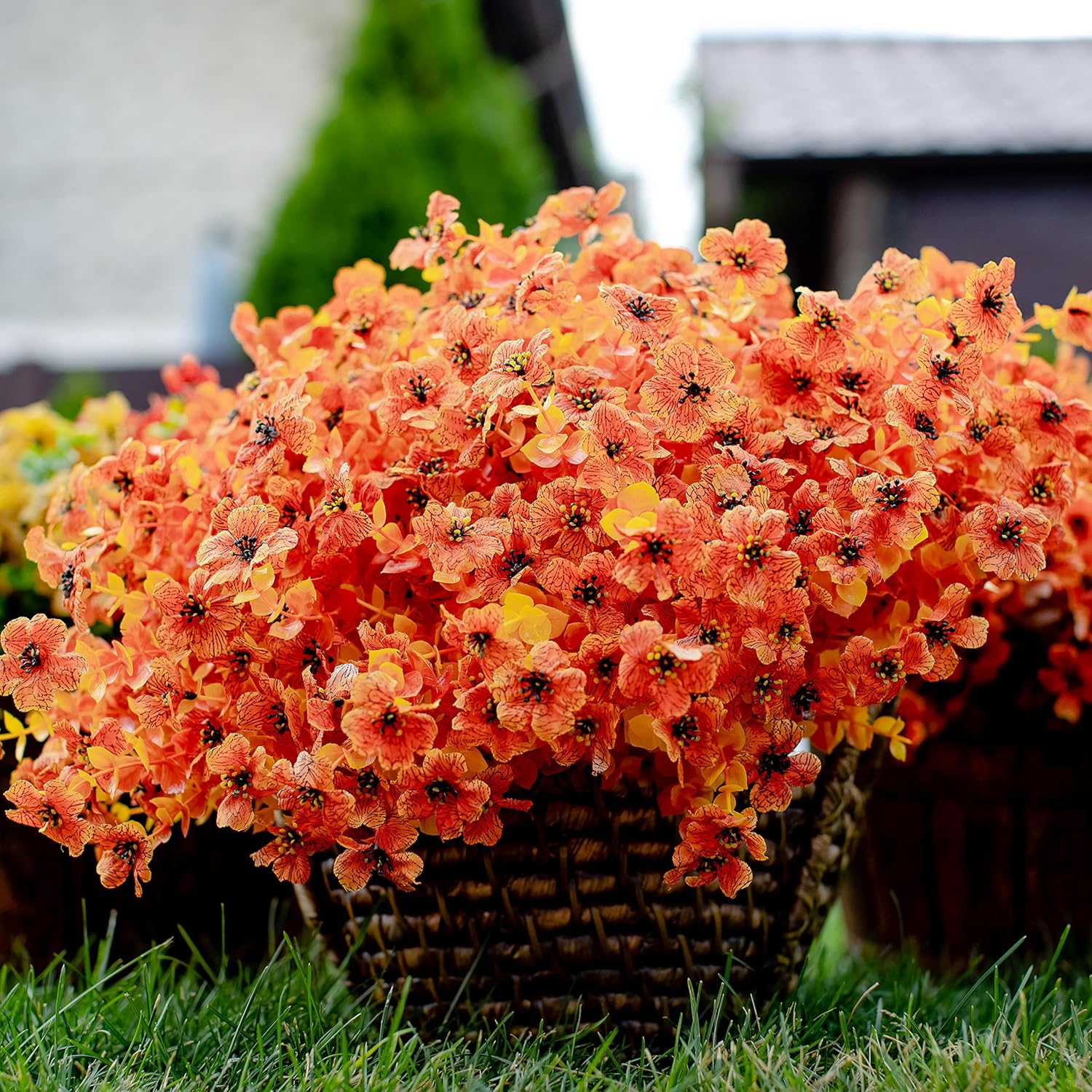 AXYLEX Artificial Fall Flowers 16 Bundle Outdoor Decor