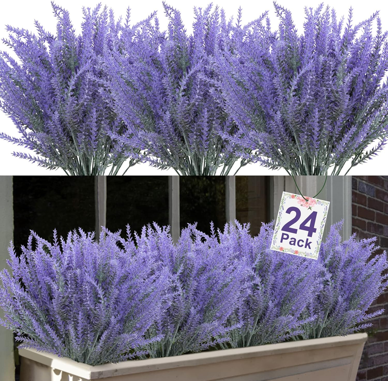Ouddy Decor 24 Bundle Artificial Lavender Flowers