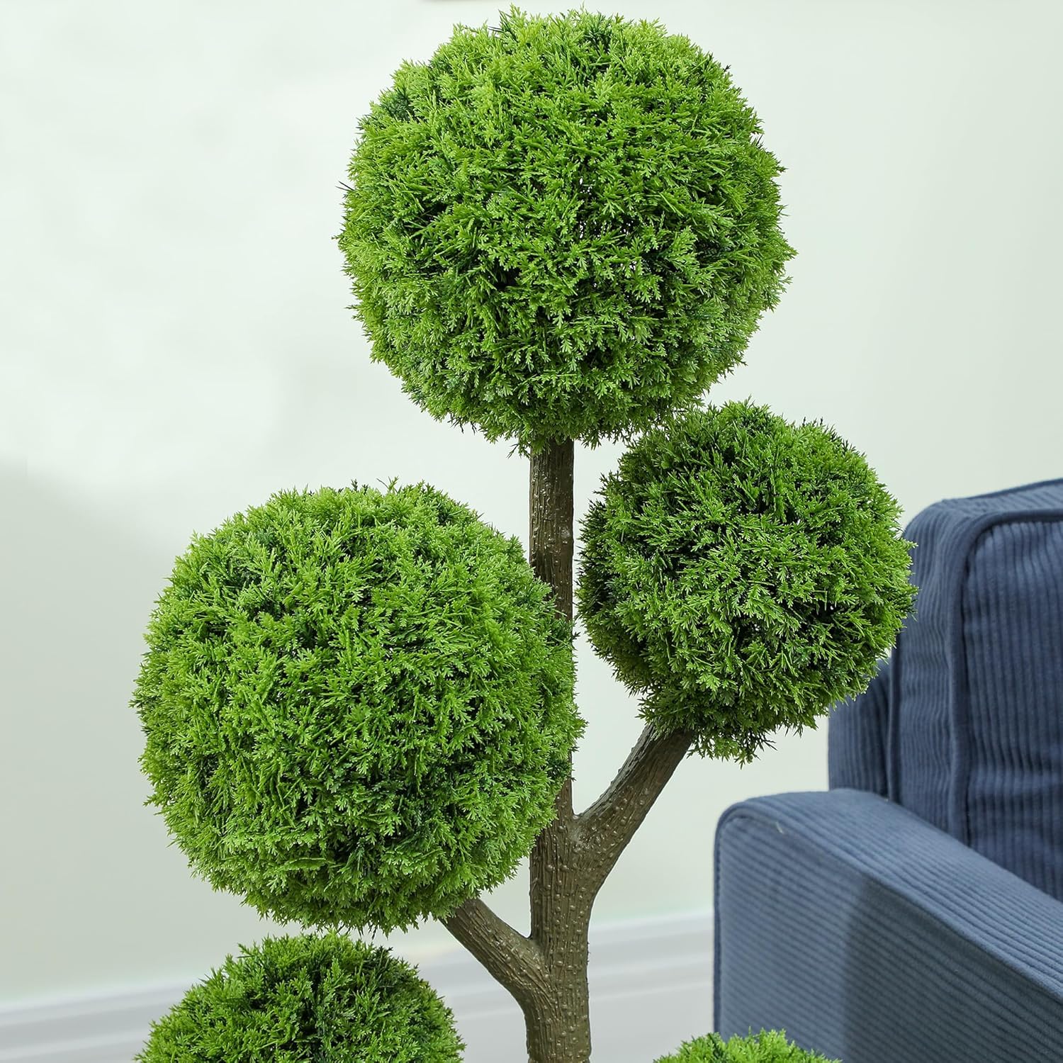 HOMCOM Artificial Topiary Five-Ball Cypress Tree in Pot 433 Inch Green